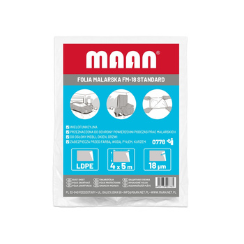 Folia malarska FM-18 STANDARD 4 x 5 m (2 GRUBA PLUS)