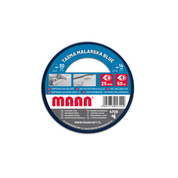 Taśma malarska NIEBIESKA 25 mm x 50 m