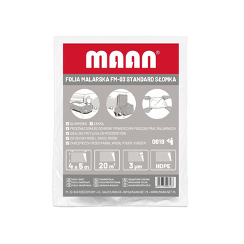 Folia malarska FM-03 STANDARD SŁOMKA 4 x 5 m (1 CIENKA)